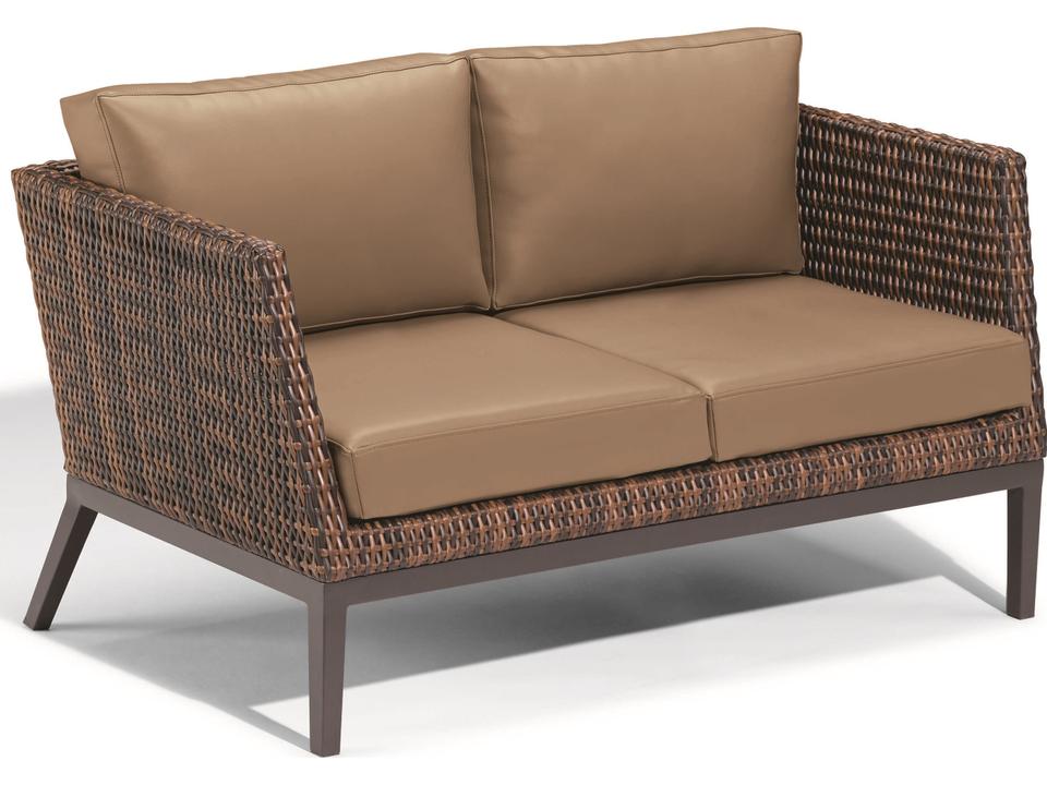 Salino 2-Seat Aluminum Outdoor Loveseat with Truffle Cushions