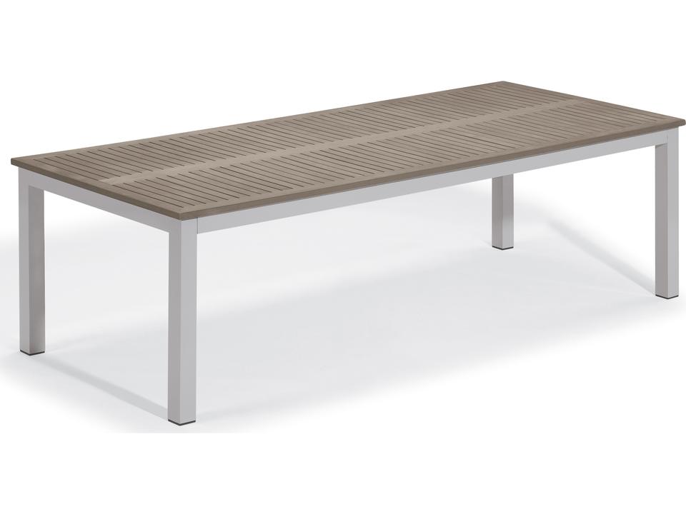 Travira 103 Inch Rectangular Tekwood Top Dining Table in Flint