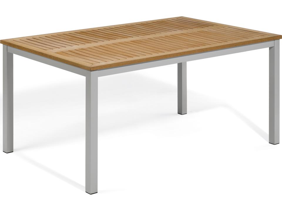 Travira 63-Inch Rectangular Dining Table with Umbrella Hole
