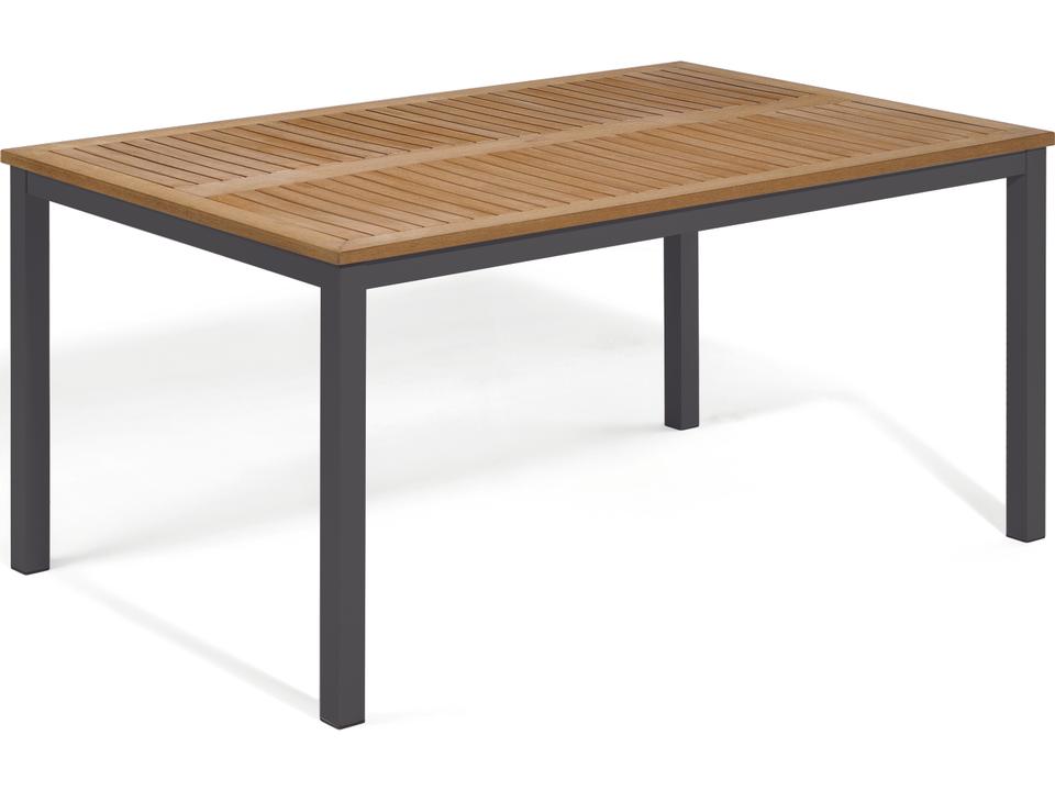 Travira 63 Inch Rectangular Tekwood Dining Table with Umbrella Hole