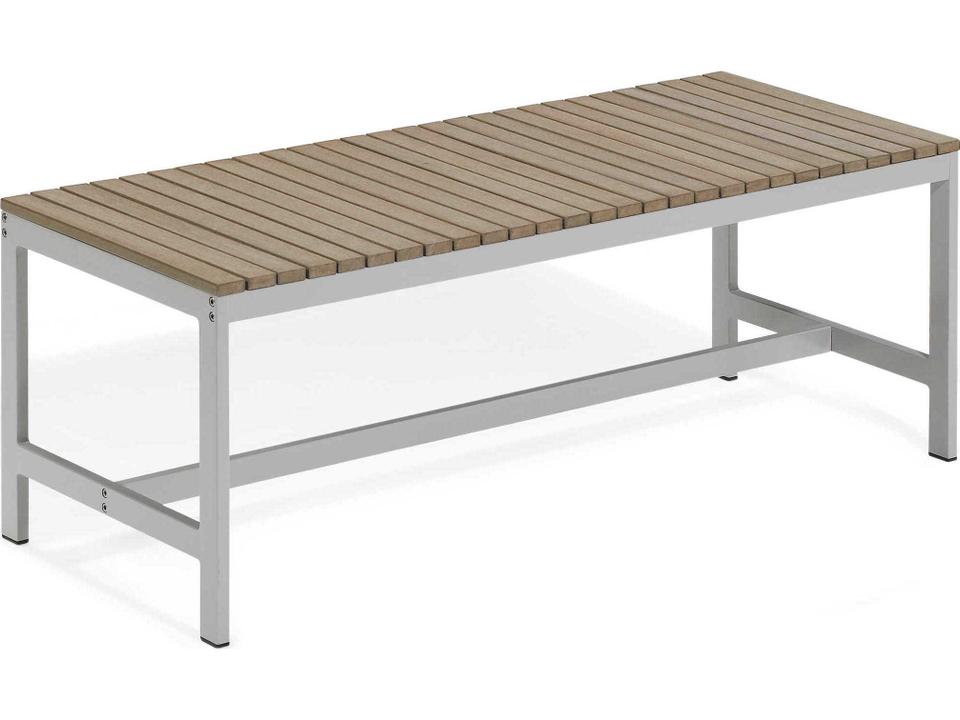 Travira 48-Inch Aluminum and Vintage Tekwood Bench in Carbon