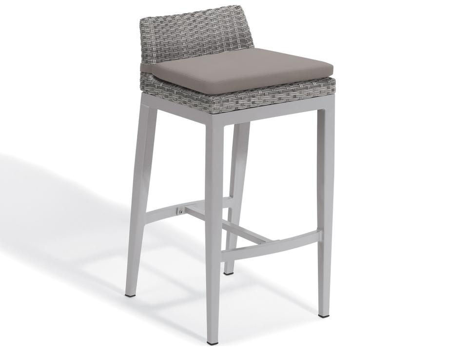 Argento Wicker Outdoor Patio Bar Stool with Stone Cushion