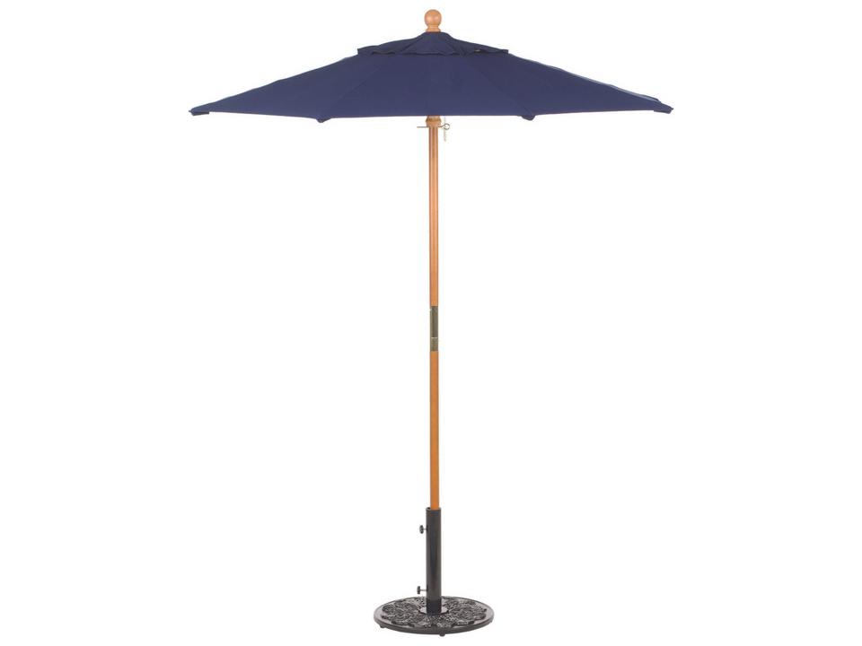 6-Foot Octagonal Tropical Hardwood Patio Umbrella Canvas Navy