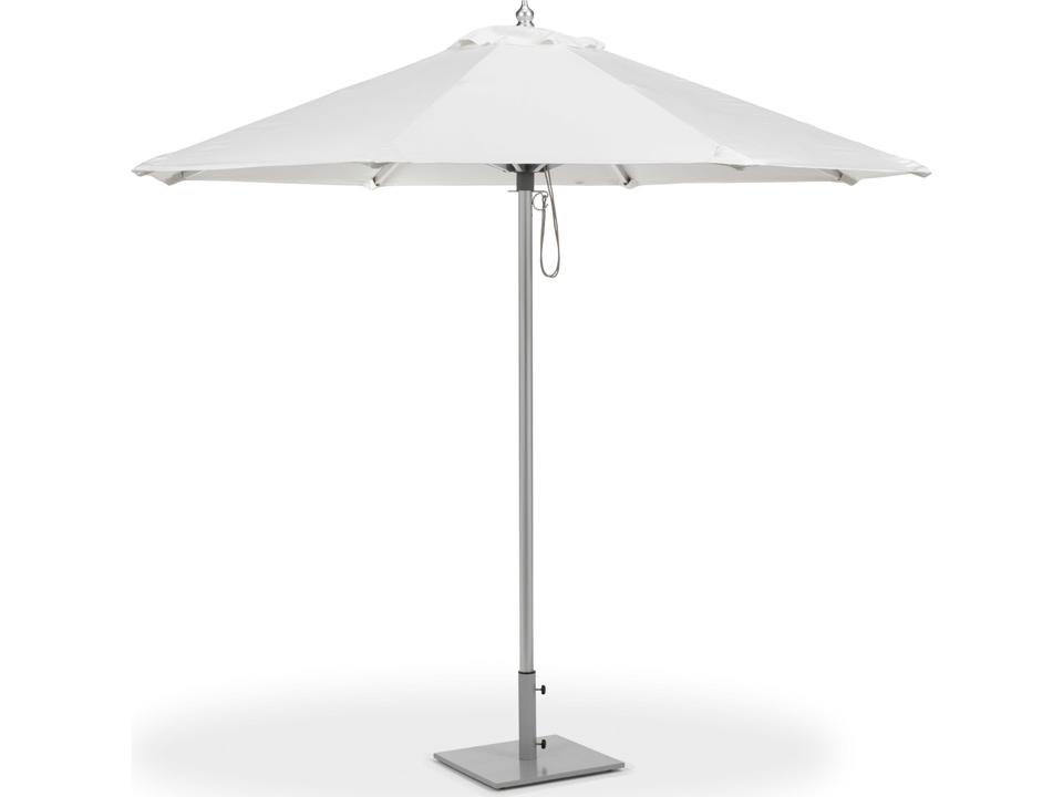 Flint 9-Foot Octagonal Pulley Lift Umbrella in Brushed Aluminum