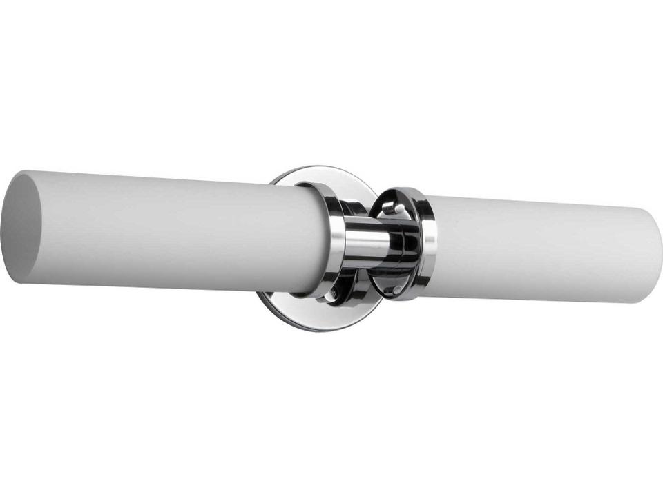 Pebble 2-Light Vanity Light in Polished Chrome and White Opal Glass