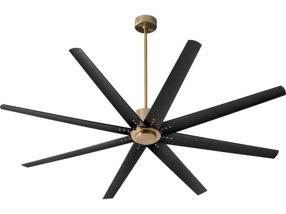 Fleet 72-Inch 8-Blade Ceiling Fan in Aged Brass and Matte Black