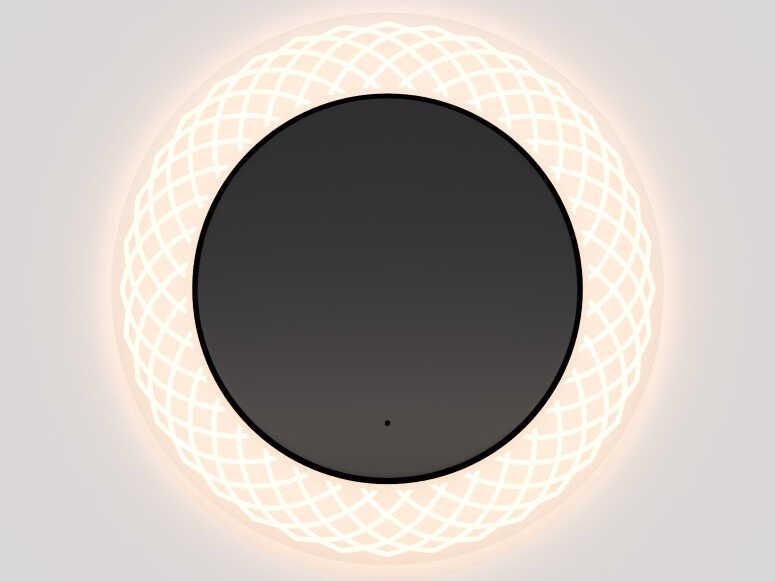Perla 48-Inch Round LED Wall Mirror in Etched Glass with Defogger and IR Sensor