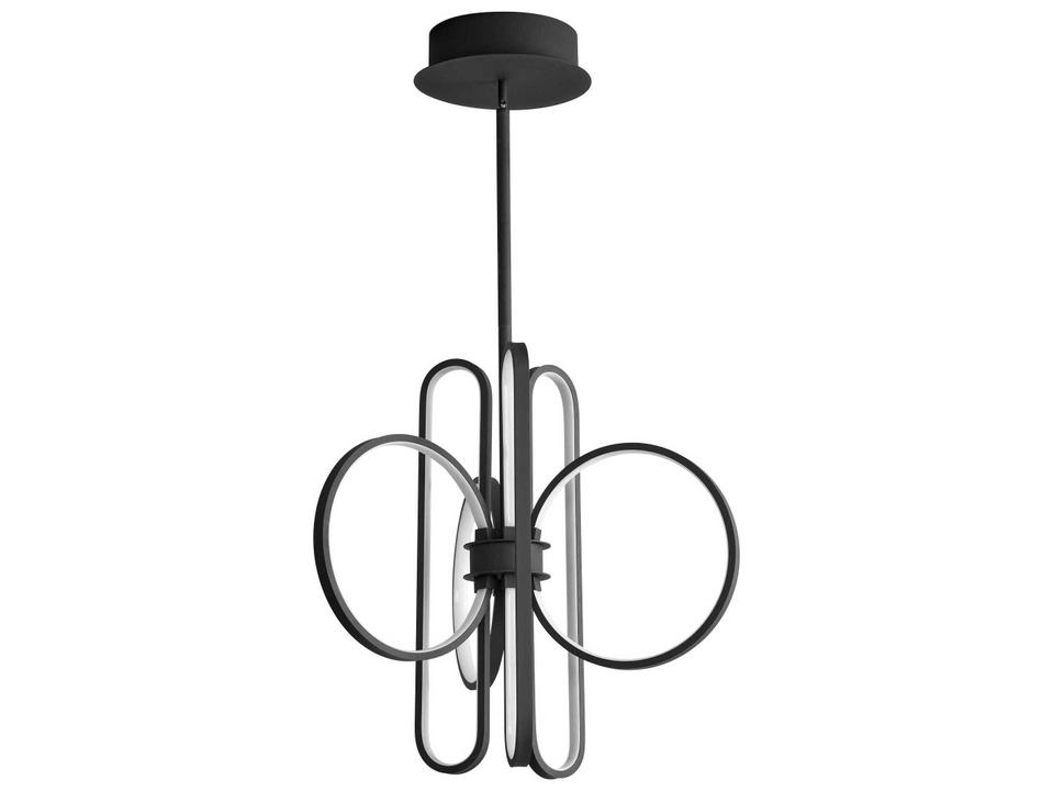 Lupe 6-Light Black LED Chandelier With Matte White Acrylic Diffuser