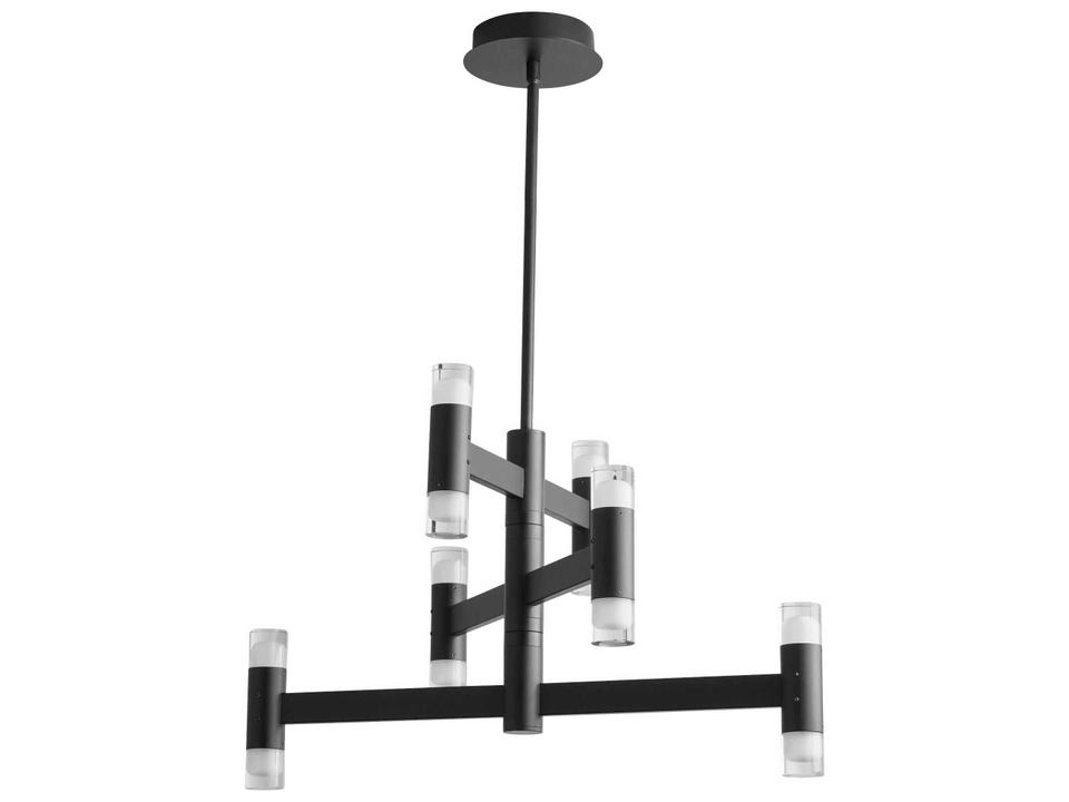 Alarum 12-Light Geometric LED Chandelier in Black with K9 Crystal