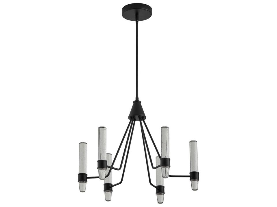 Ethos 6-Light LED Chandelier in Black with Acrylic Bubble Diffusers