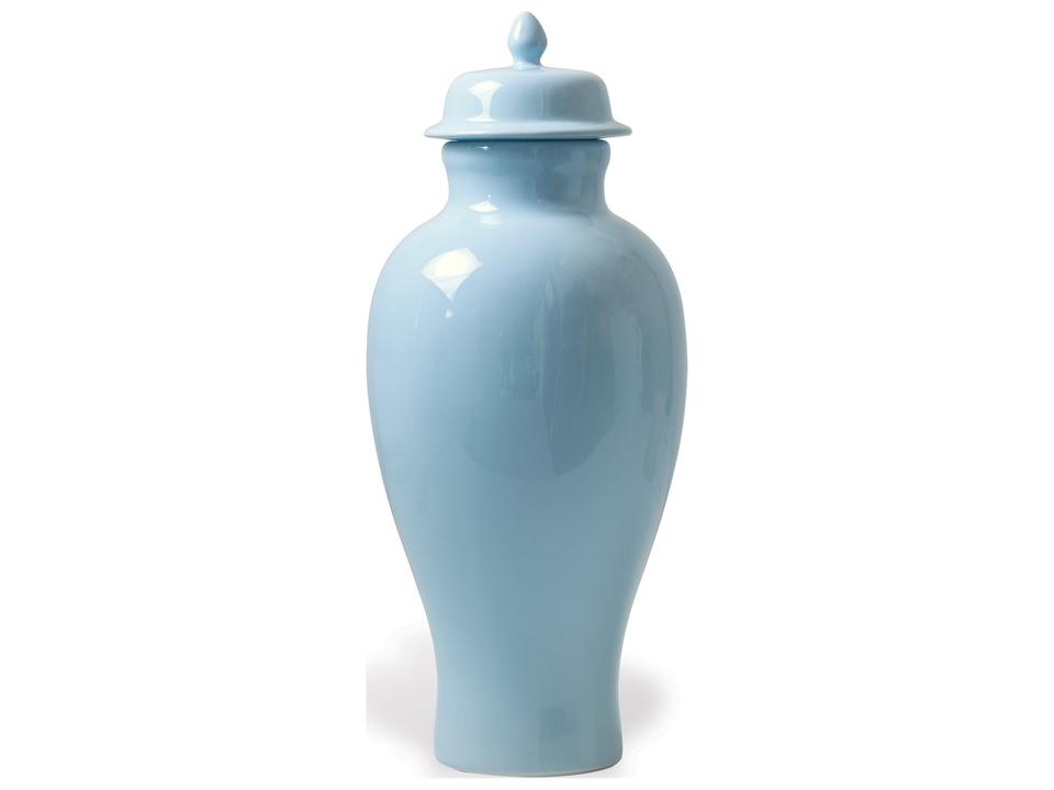 Odeon Blue Tall Porcelain Decorative Jar with Lift-Off Lid