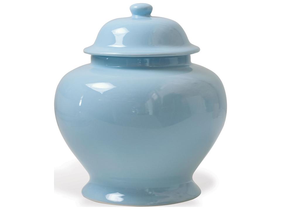 Odeon Blue Short Decorative Jar with Translucent Glaze
