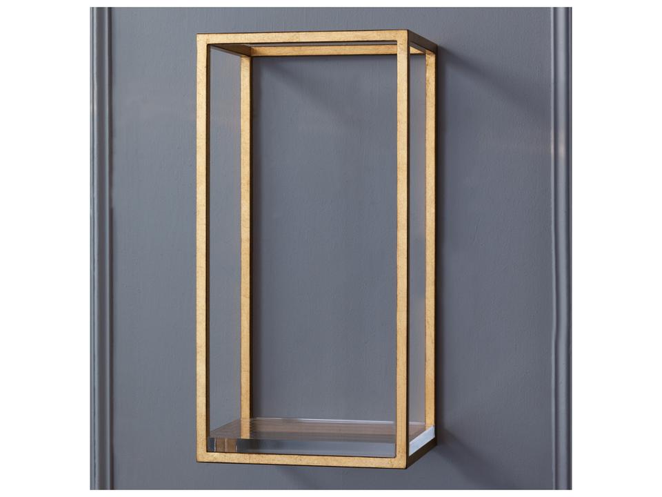 Drake Gold Wall Shelf with Lucite Accent