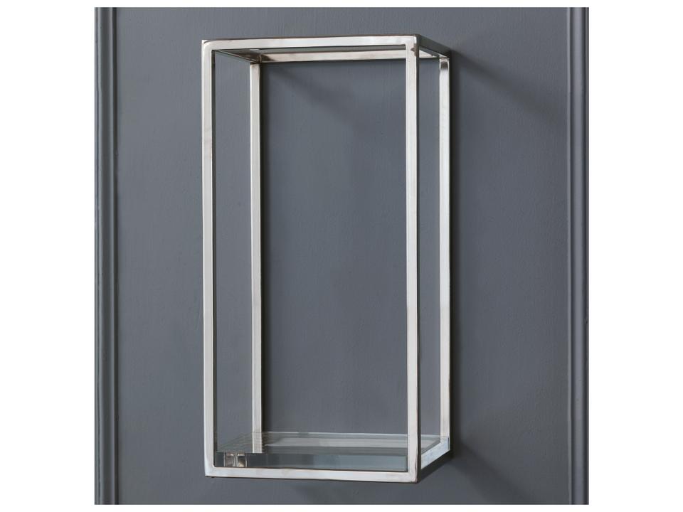 Drake Polished Nickel Wall Shelf with Lucite Accent