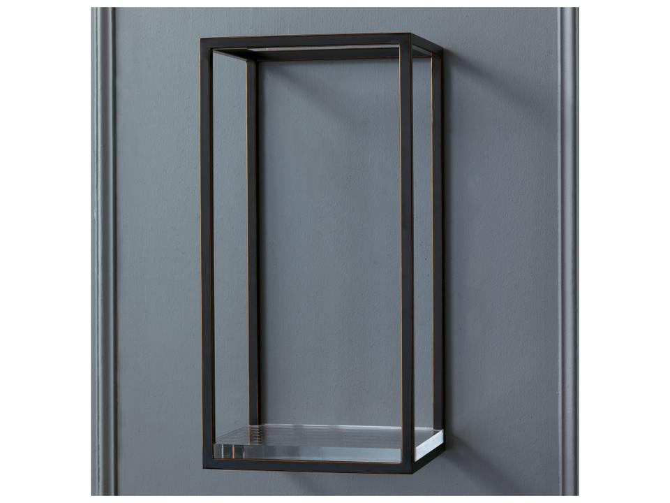 Drake Wall Shelf in Antiqued Bronze with Lucite Detail