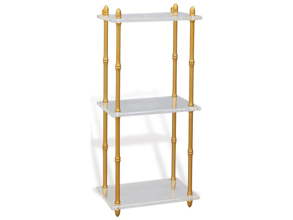 Carmel Brass and Lucite Accent Shelf