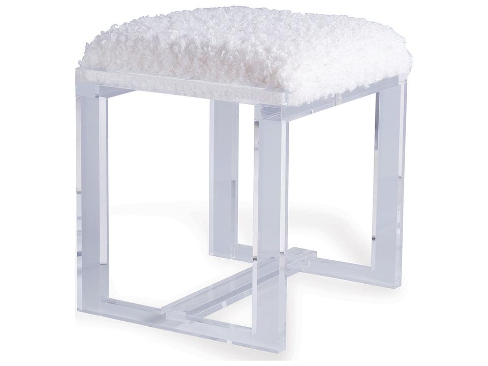 Glencoe Lucite Bench with Judy Faux Fur