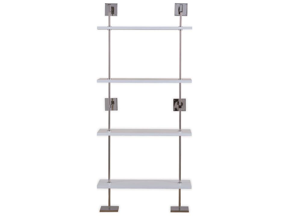 Marais 3-Tier Wall Shelf in White and Polished Nickel
