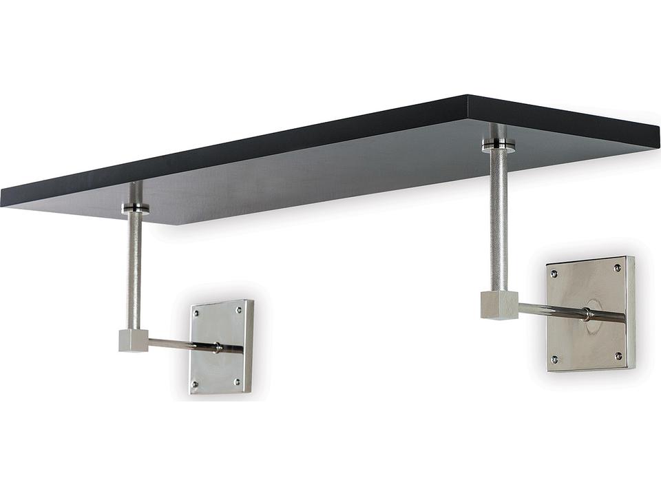 Billy Black and Polished Nickel Wall Shelf 36-Inch Wide