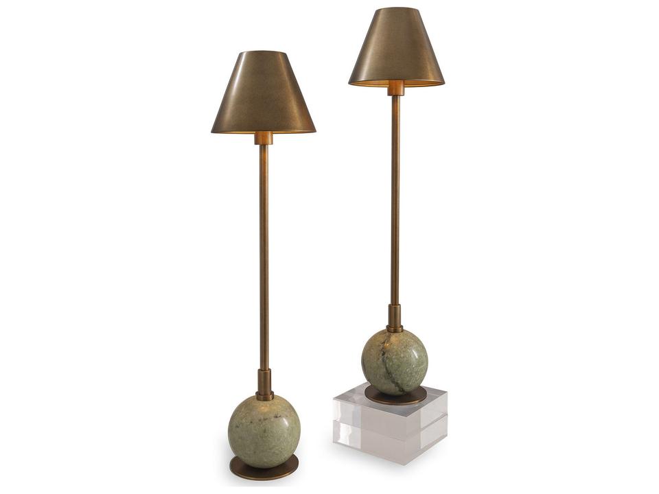 Boston Brass/Green Buffet Lamp /Set 2