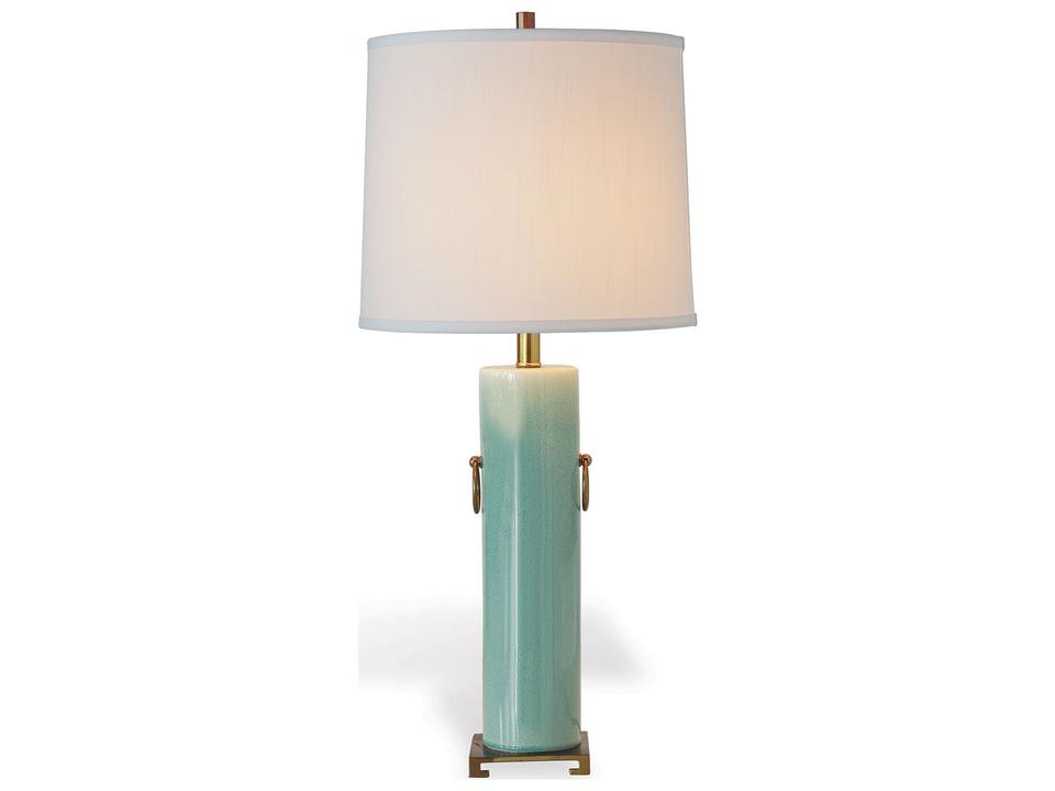 Beverly Celadon Porcelain Table Lamp with Brass Accents
