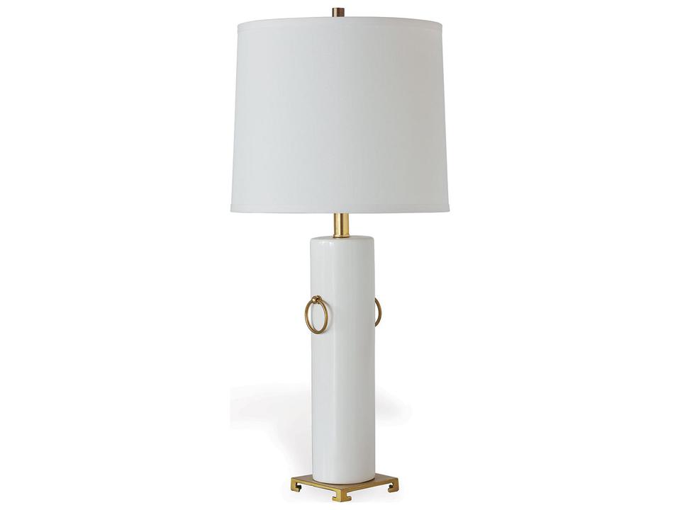 Beverly Table Lamp Cream Porcelain with Brass Accents