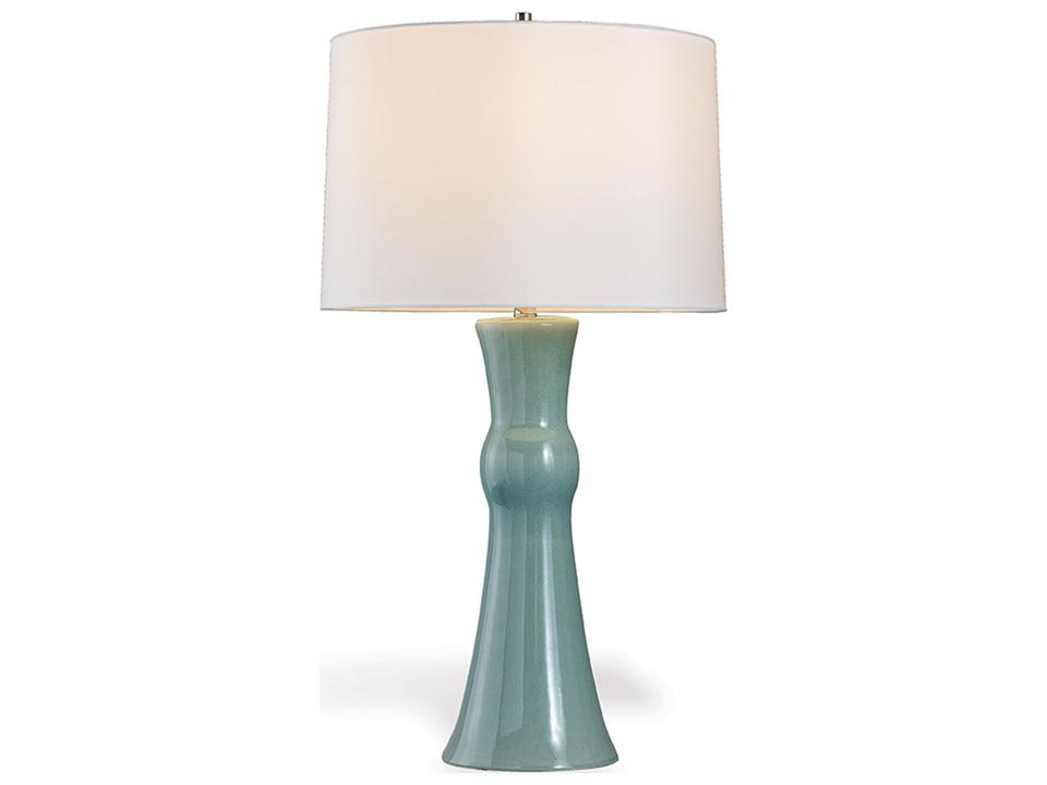 Newport Celadon Porcelain Table Lamp with Brushed Nickel Accents