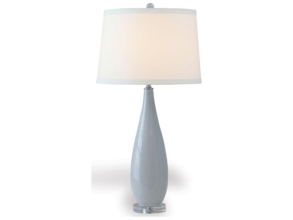 Emma Smoke Porcelain Teardrop Table Lamp with Off-White Shade