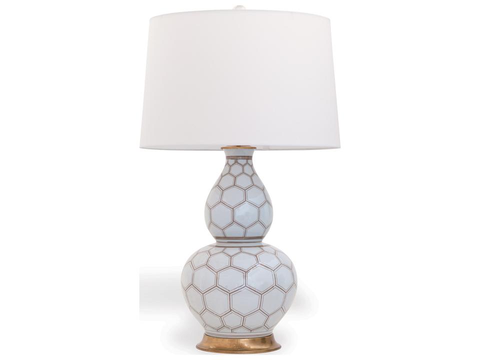 Kenilworth Double Gourd Porcelain Table Lamp in Brown and White