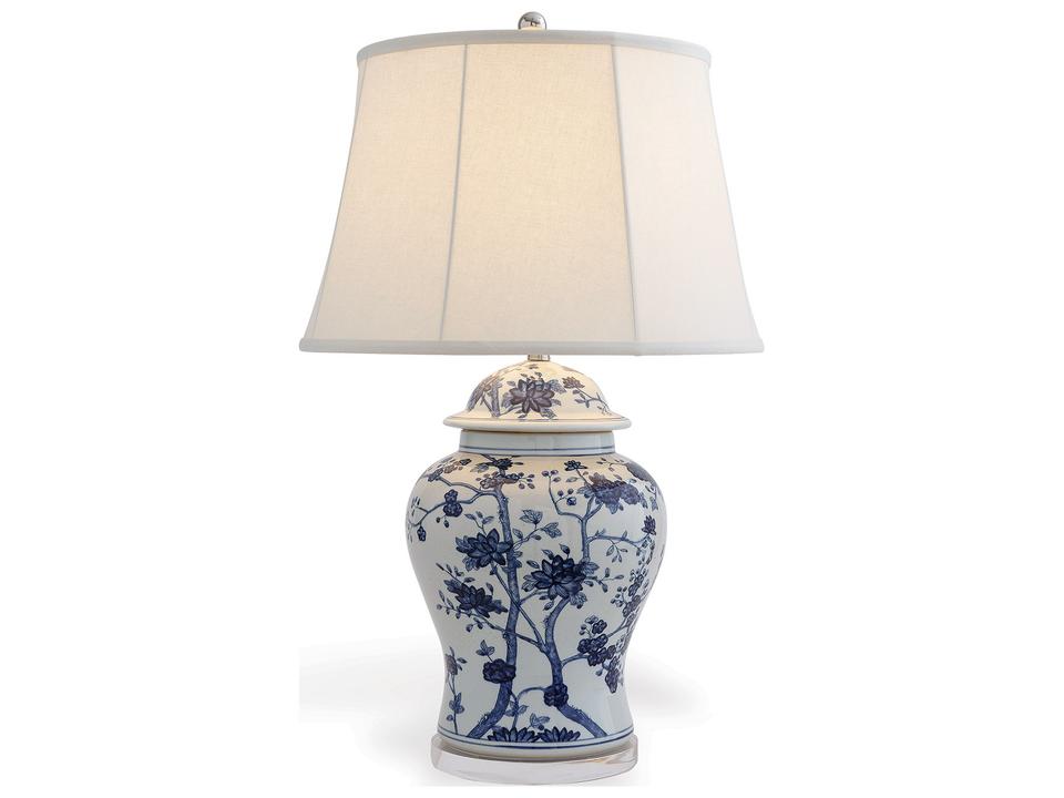 Georgia Blue and White Porcelain Temple Jar Table Lamp