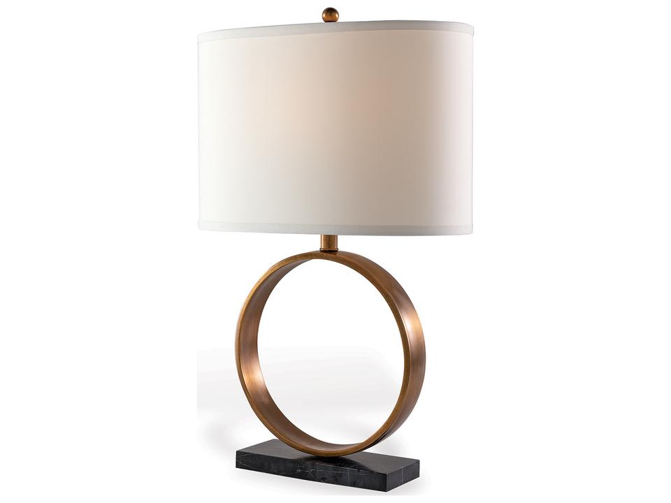 Megan Brass Table Lamp with Marble Base Aged Brass Finish