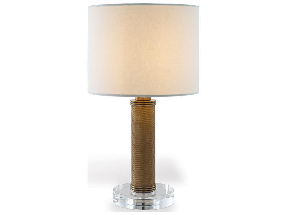 Billy Aged Brass Mini Table Lamp with Crystal Base