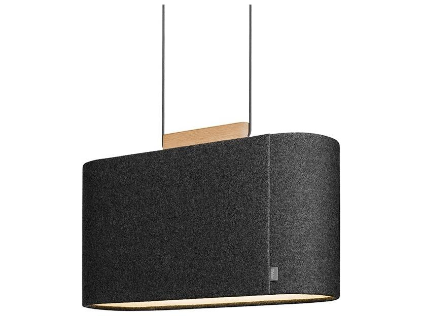 Belmont 2-Light Drum Island Pendant in Charcoal Black with Solid Oak and PMMA Diffuser