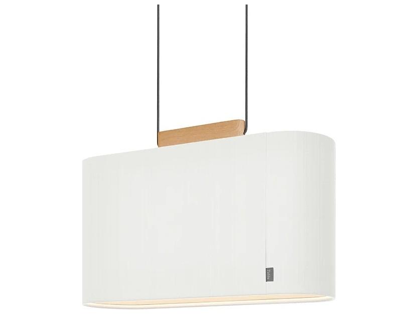 Belmont 2-Light Drum Island Pendant in White with Oak Wood Accents