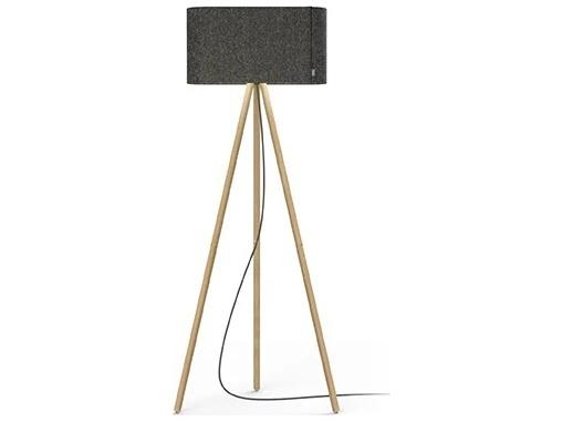 Belmont Graphite Wool Felt Shade Oak Floor Lamp by Brad Ascalon