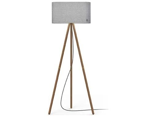 Belmont Floor Lamp with Grey Felted Wool Shade and Solid Walnut Base by Brad Ascalon
