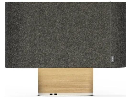 Belmont 2-Light LED Table Lamp in Graphite and Oak with USB Ports