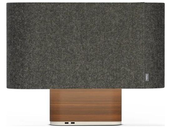 Belmont LED Table Lamp in Graphite Wool Felt with Walnut Base
