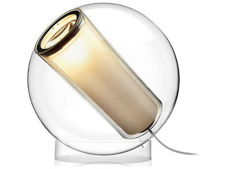 Bel Occhio White Acrylic Sphere Table Lamp with Full Range Dimmer