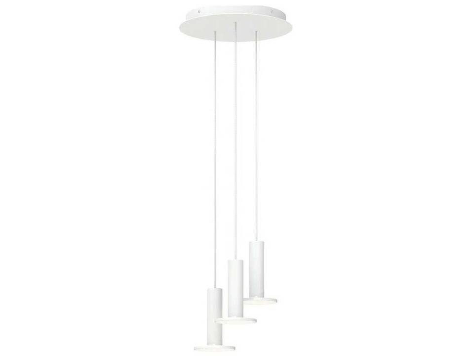 Cielo 3-Light Cylinder Chandelier in Aluminum and Polycarbonate