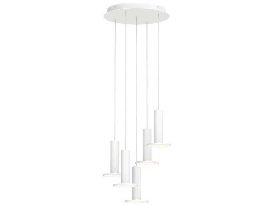Cielo 5-Light Cylinder Linear Chandelier in Aluminum and Polycarbonate