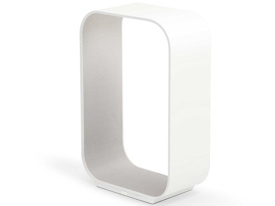 Contour Small LED Table Lamp in White with Pearl Fabric
