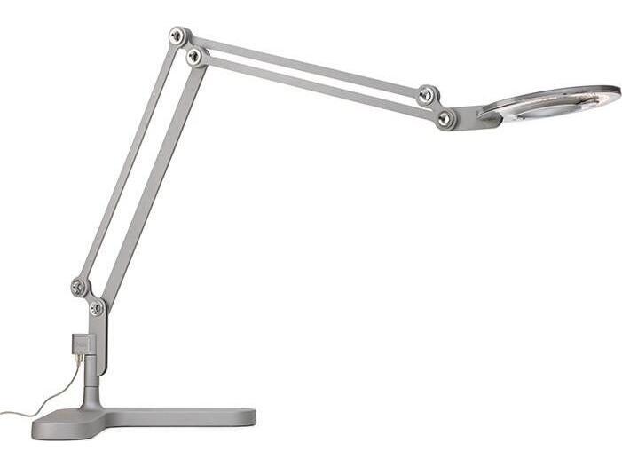 Link Medium LED Desk Lamp in Silver with Adjustable Arm