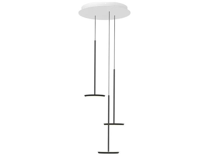 Sky Solo 3-Light Linear LED Chandelier in Matte Black with Dim-to-Warm Flat Panel LEDs