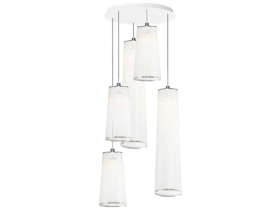 Solis 5-Light Mixed Pendant Chandelier by Carmine Deganello with Fabric Shades