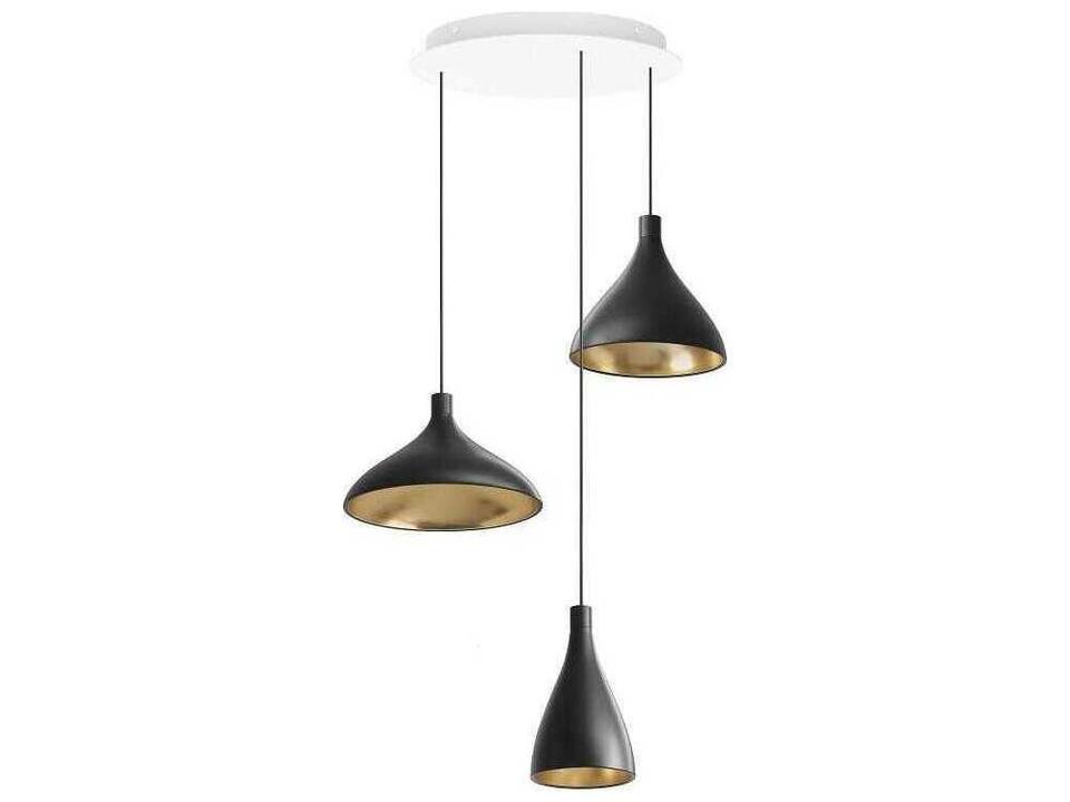 Swell 3-Light Chandelier in Spun Aluminum by  Studio