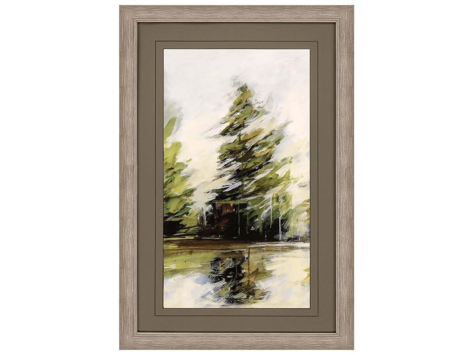 Evergreen 2 Framed Giclee Art Print by Jackson with Distressed Silver Frame