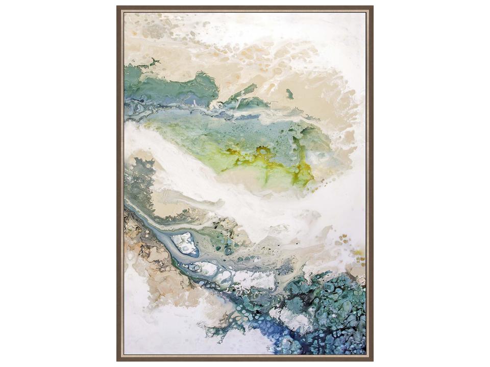 Abstract Minutiae Canvas Wall Art with Champagne Gold Floater Frame