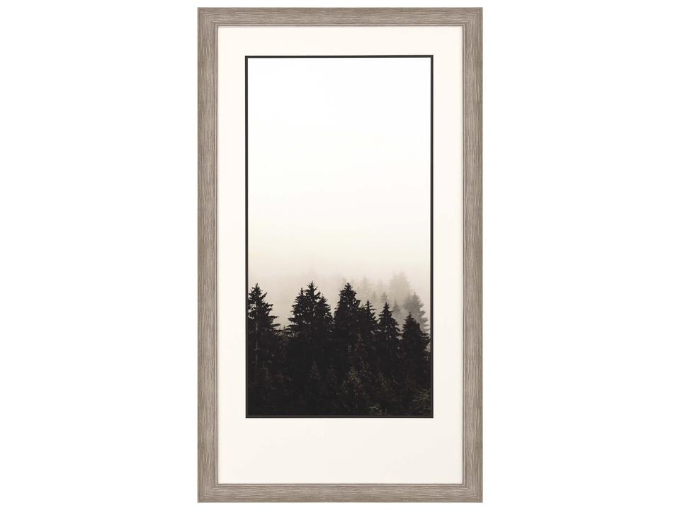 Photography Misty Peak-II Wall Art with Distressed Silver Frame