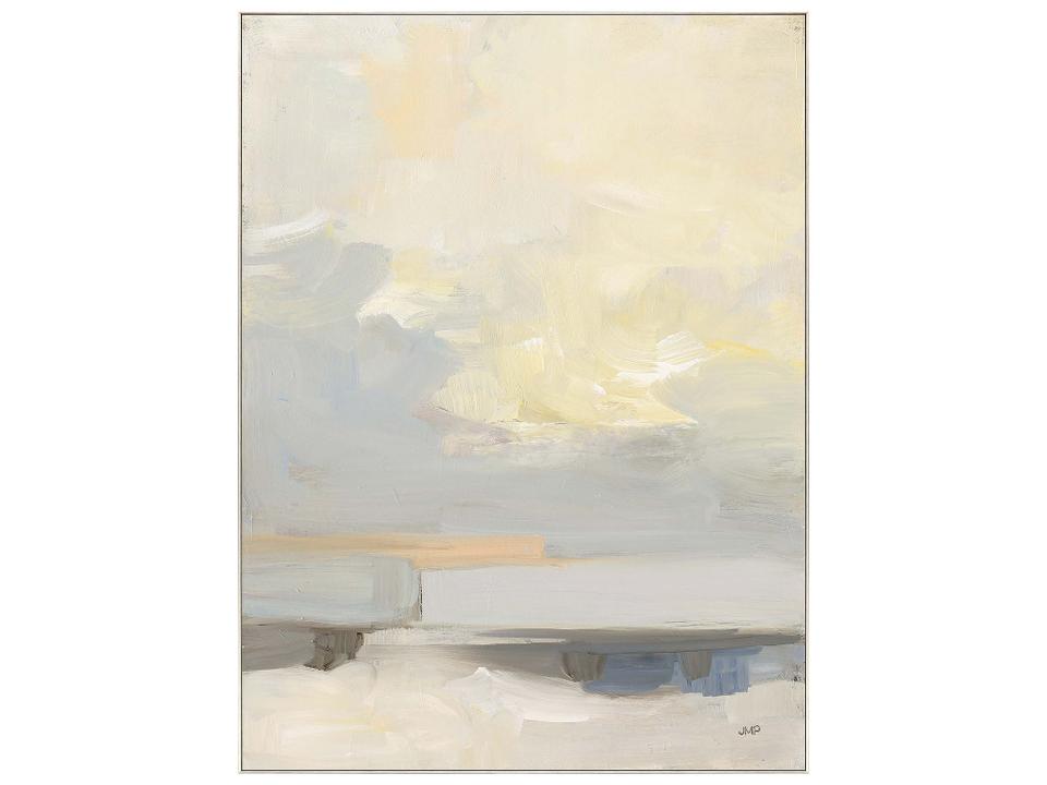 Where Land Meets Sky Framed Wall Art with Champagne Gold Frame
